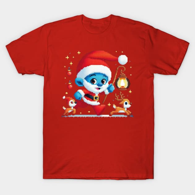 Christmas Santa with Lamp iii T-Shirt by fadinstitute